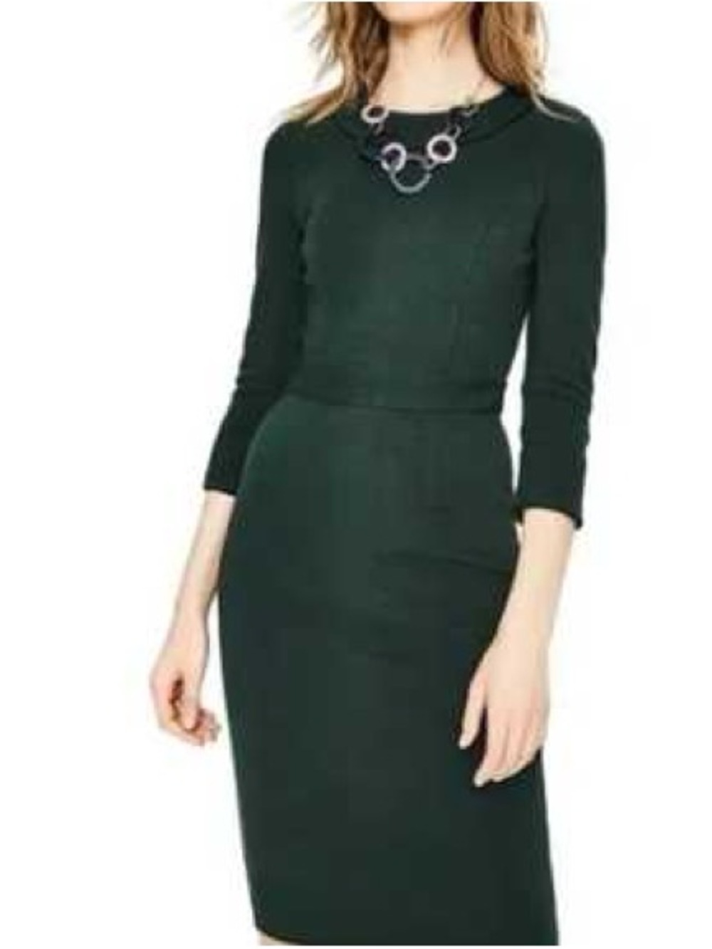 Boden Mia Ottoman Dress Chatsworth Green Ribbed Pencil Dress Size 6R